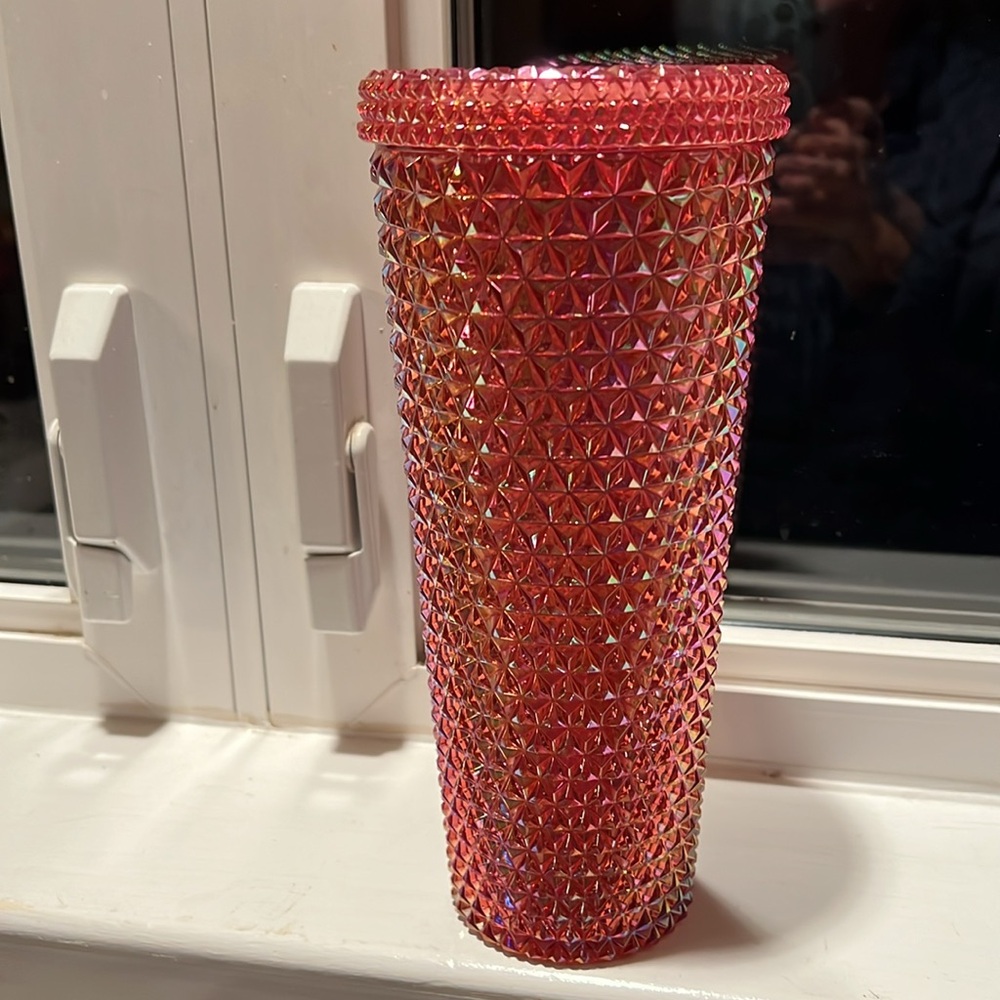 Walmart pink iridescent textured tumbler